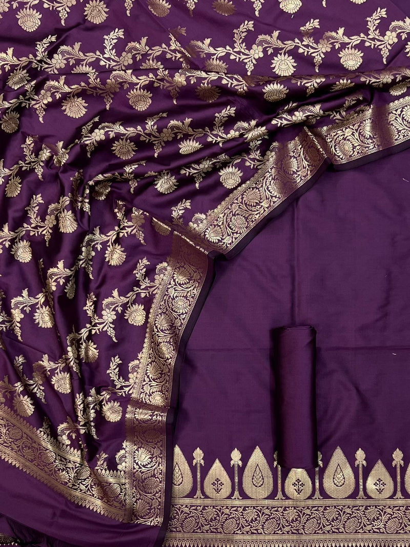 Pure Banarasi Soft Silk Unstitched Suit