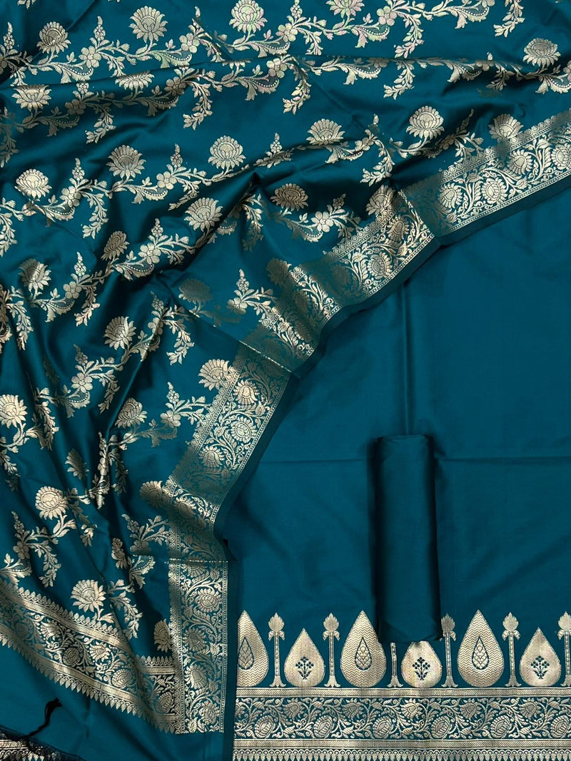 Pure Banarasi Soft Silk Unstitched Suit