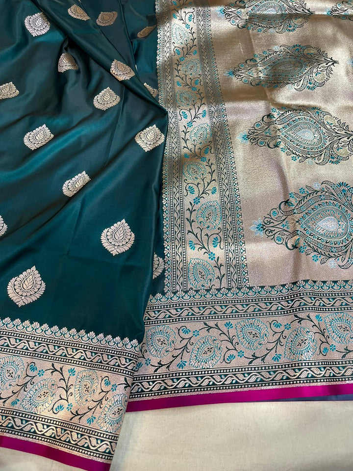 Pure Banarasi Mashru Silk Saree With Zari work