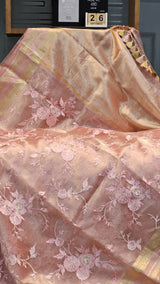 Pure Tissue Silk Organza Saree with Meena border |LIMITED COLLECTION|