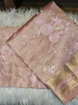 Pure Tissue Silk Organza Saree with Meena border |LIMITED COLLECTION|