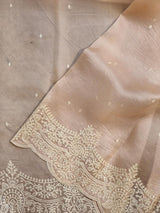 Pure Organza Silk Saree With Pearl Border