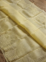 Pure Organza Silk Saree With Pearl Border