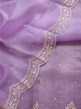 Pure Organza Silk Saree With Pearl Border