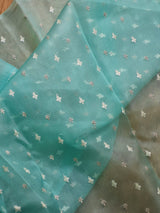 Pure Organza Silk Saree With velvet chikankari embroidery