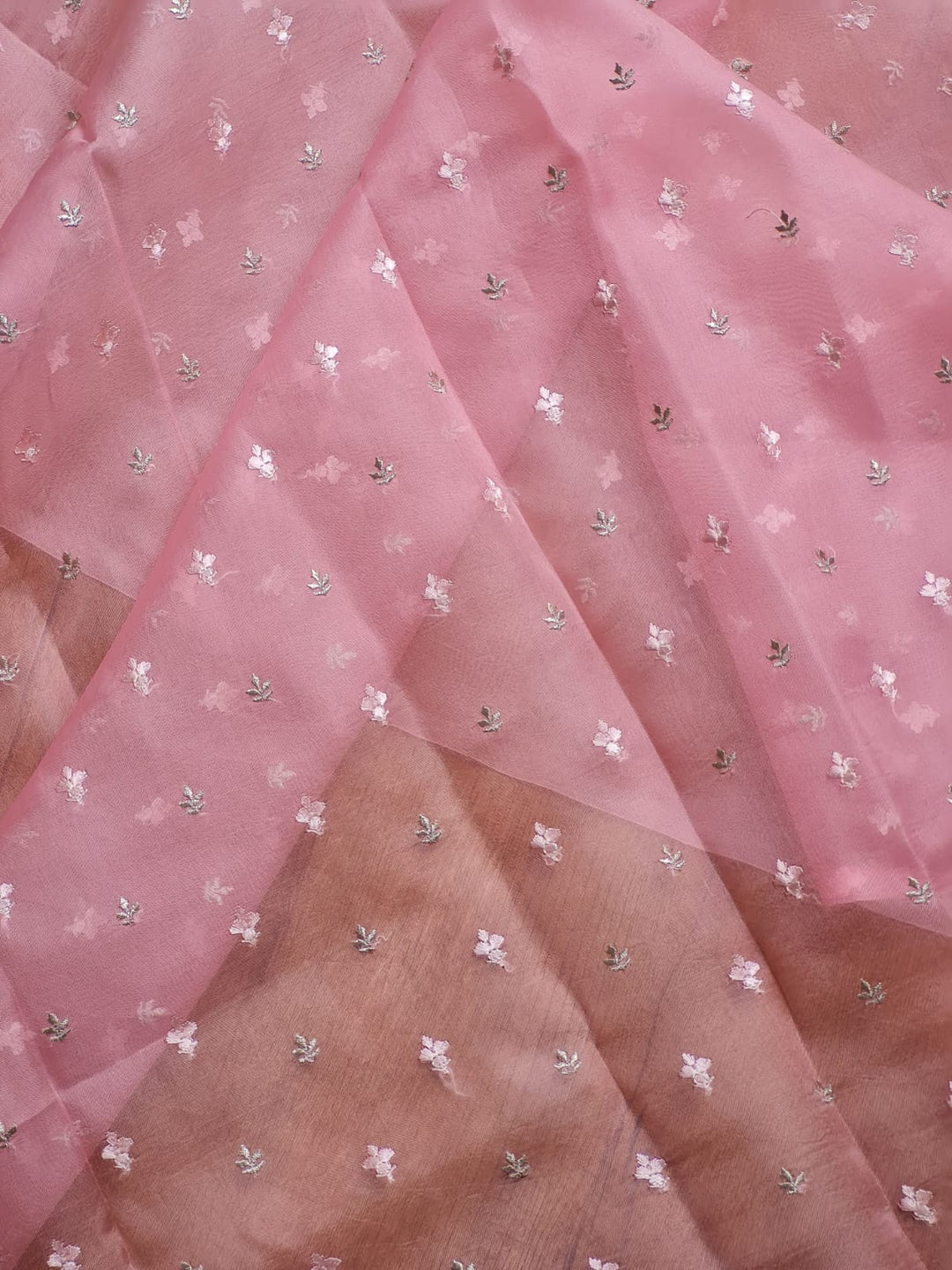 Pure Organza Silk Saree With velvet chikankari embroidery