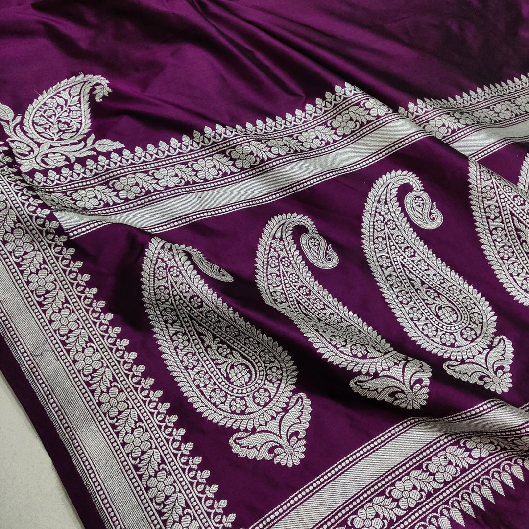 Pure Katan silk Koniya Border with silver Zari work saree |LIMITED COLLECTION|