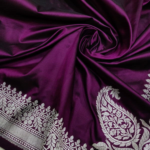 Pure Katan silk Koniya Border with silver Zari work saree |LIMITED COLLECTION|