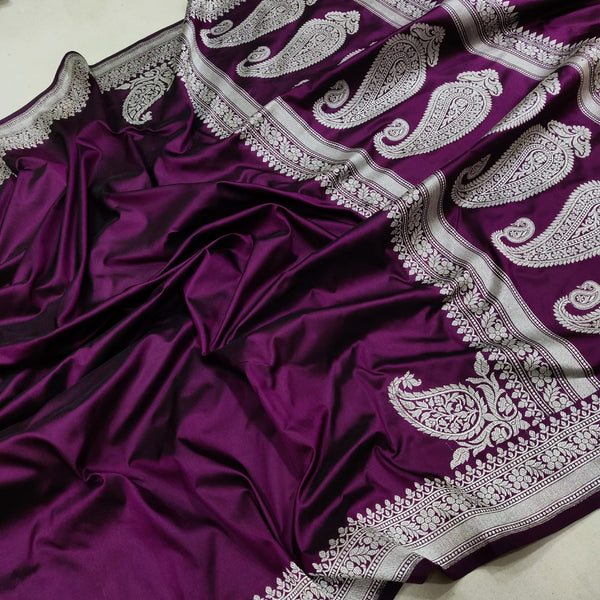 Pure Katan silk Koniya Border with silver Zari work saree |LIMITED COLLECTION|