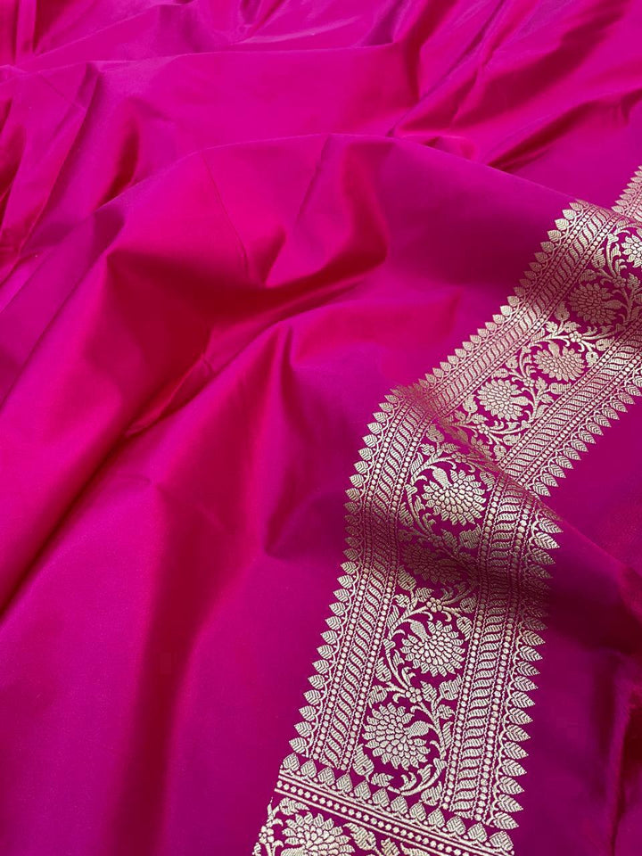 Pure Banarasi Mashru Silk Saree With Zari work