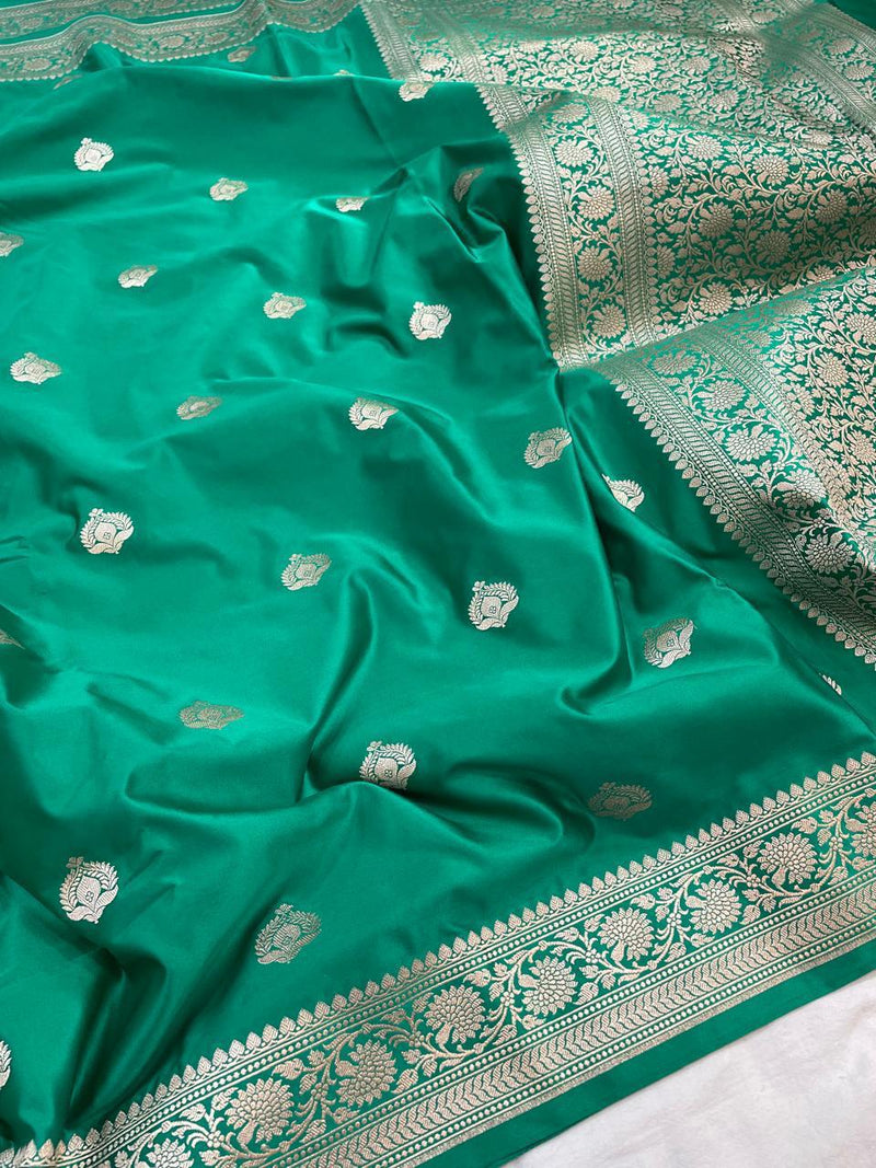 Pure Banarasi Mashru Silk Saree With Zari work