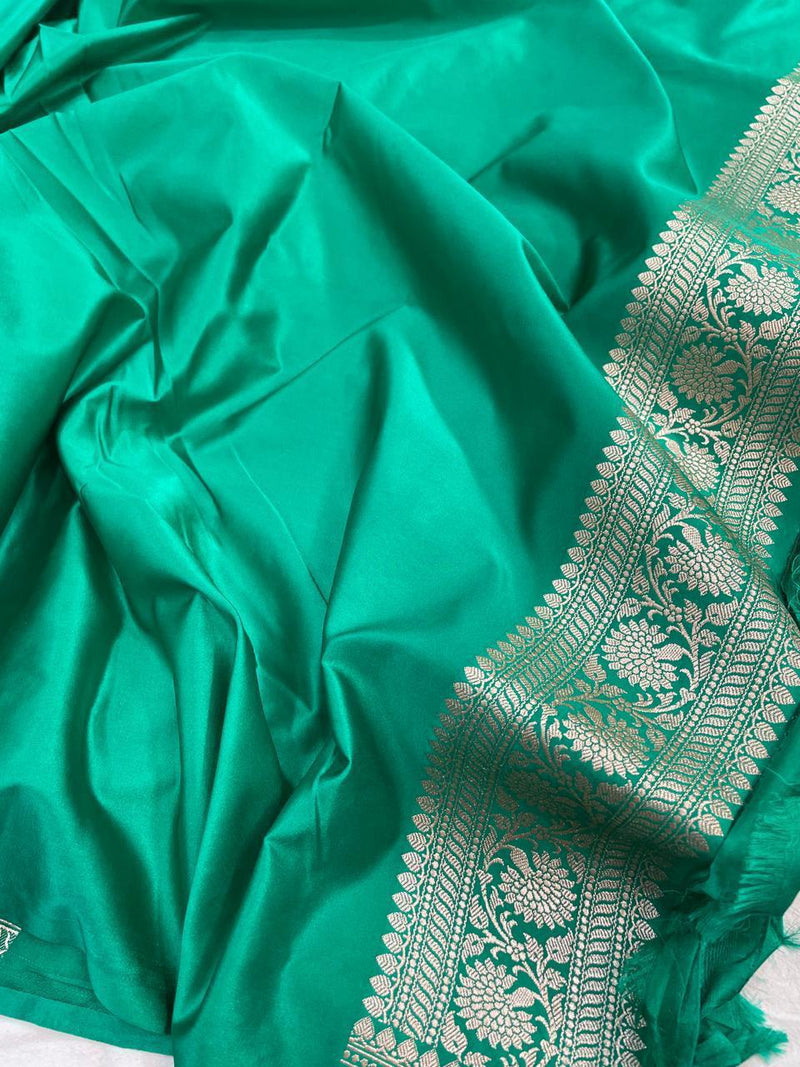 Pure Banarasi Mashru Silk Saree With Zari work