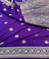 Pure Banarasi Mashru Silk Saree With Zari work