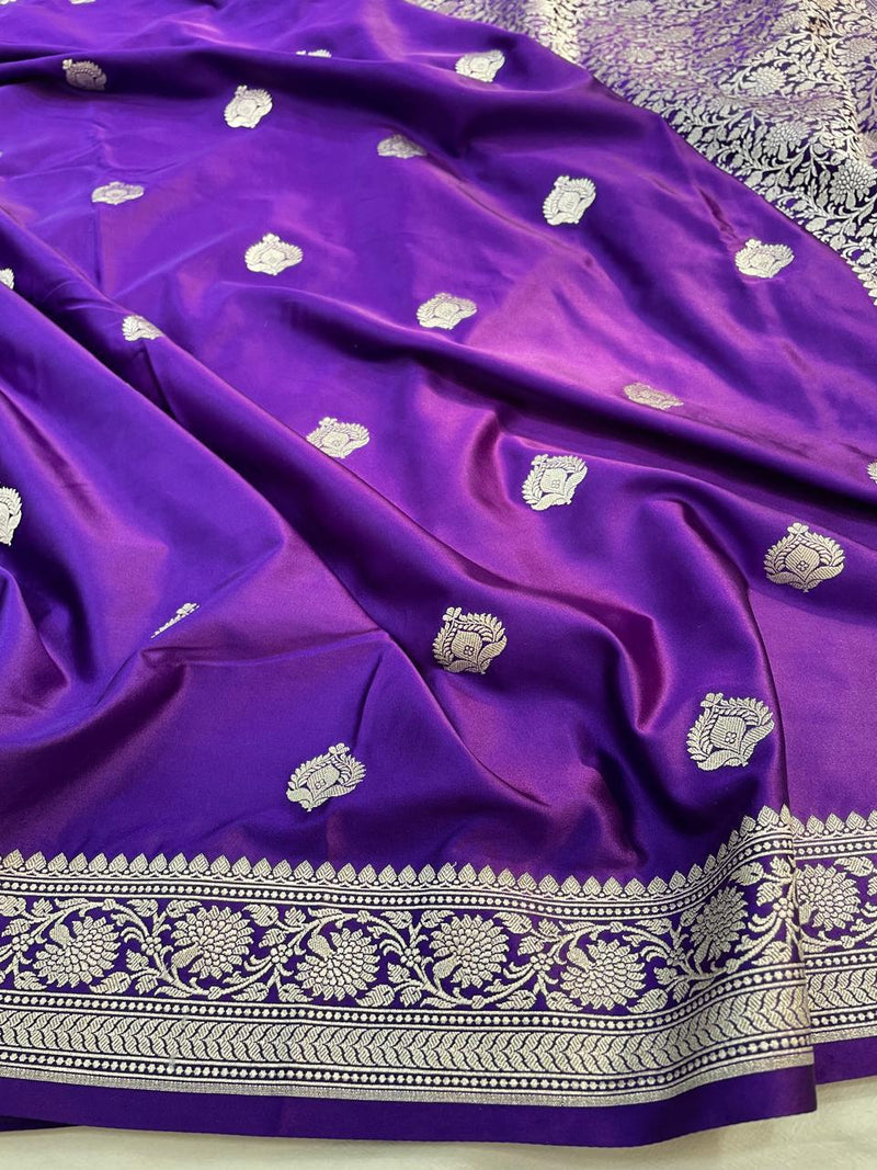 Pure Banarasi Mashru Silk Saree With Zari work