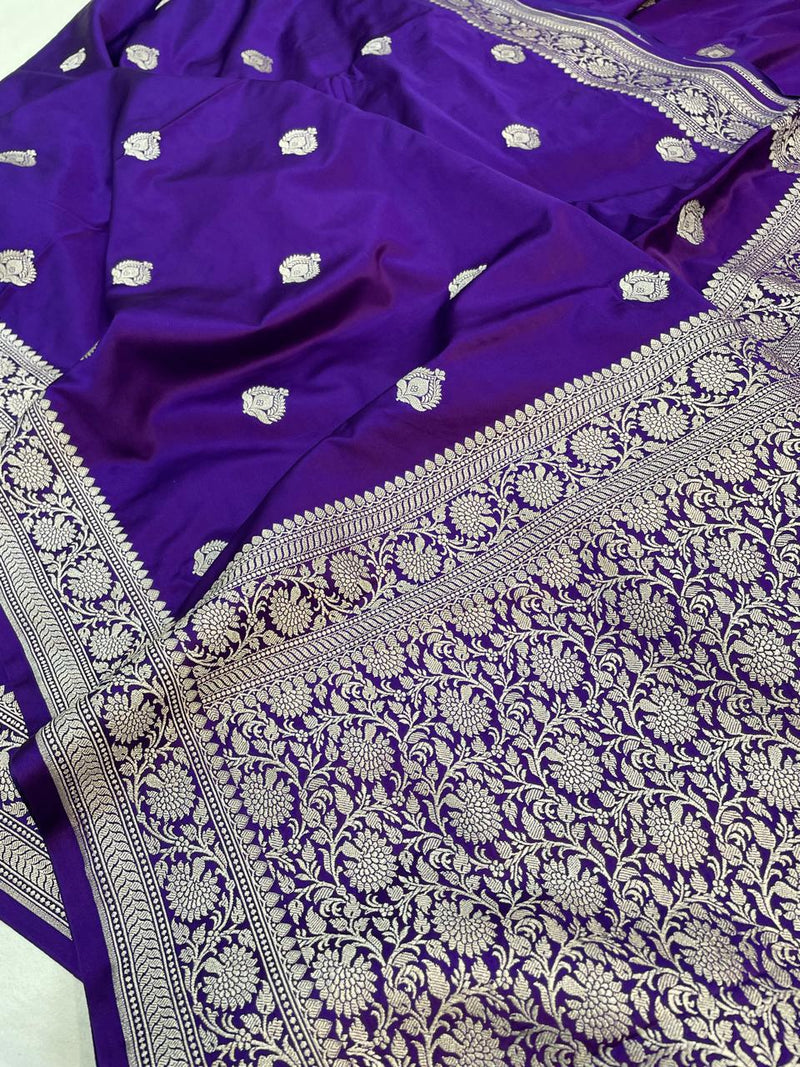 Pure Banarasi Mashru Silk Saree With Zari work