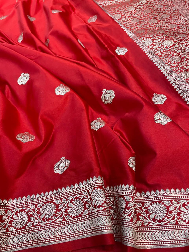 Pure Banarasi Mashru Silk Saree With Zari work