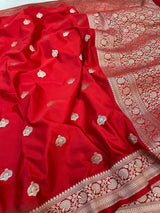 Pure Banarasi Mashru Silk Saree With Zari work