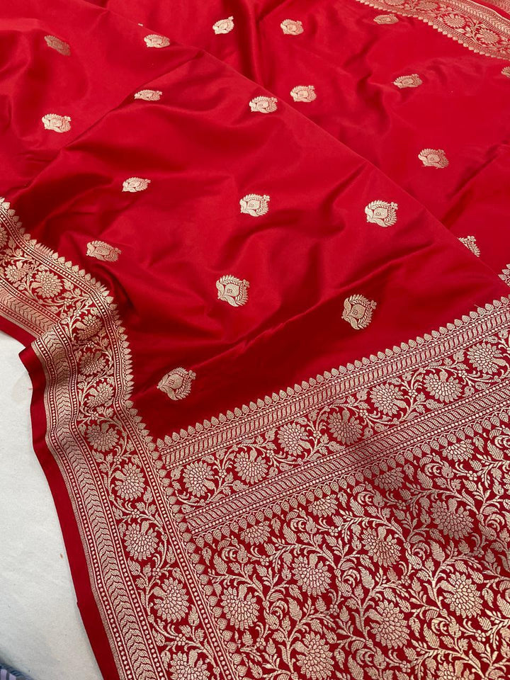 Pure Banarasi Mashru Silk Saree With Zari work