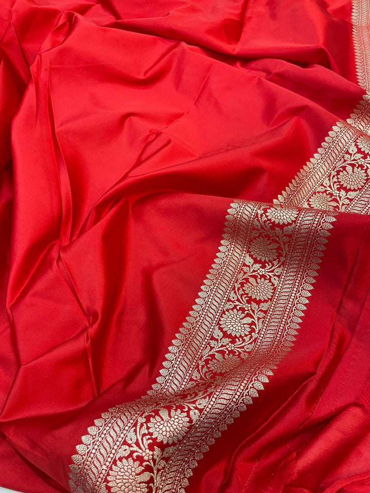 Pure Banarasi Mashru Silk Saree With Zari work