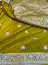 Pure Banarasi Mashru Silk Saree With Zari work