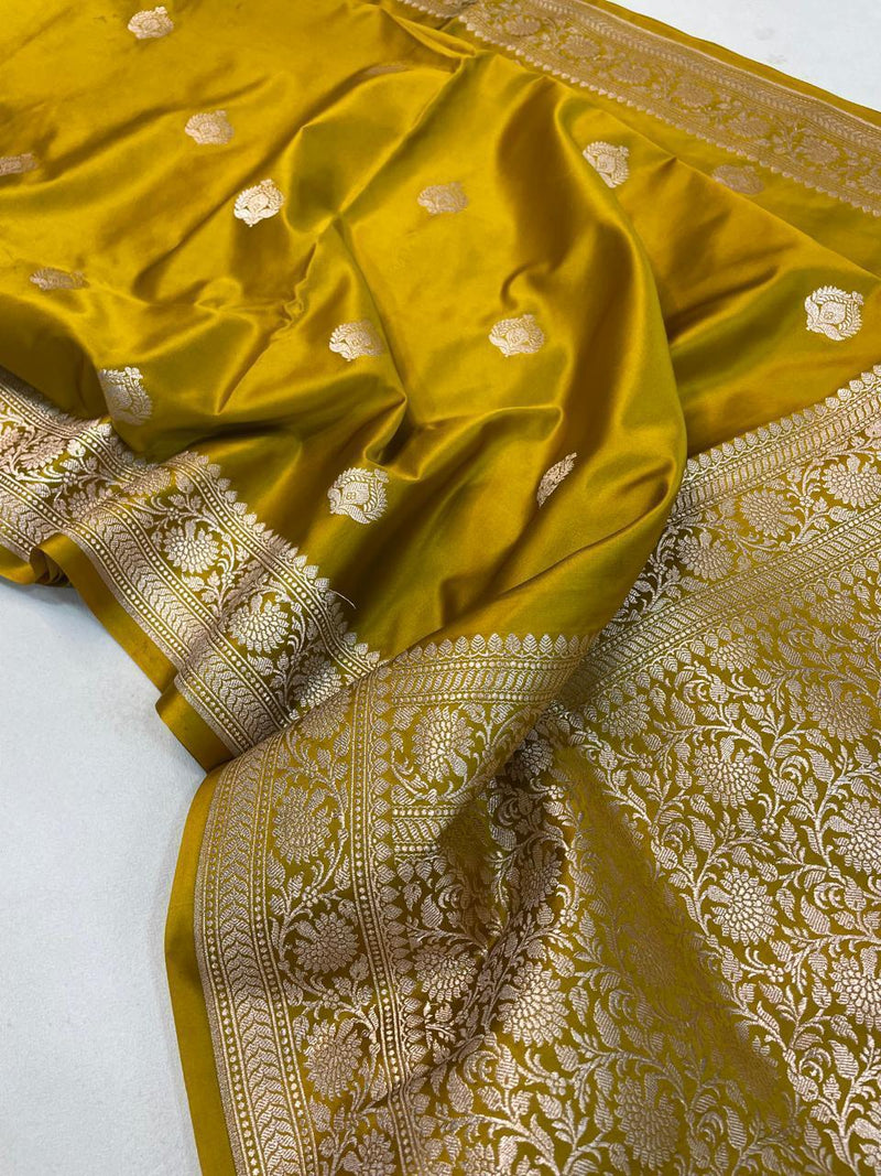 Pure Banarasi Mashru Silk Saree With Zari work