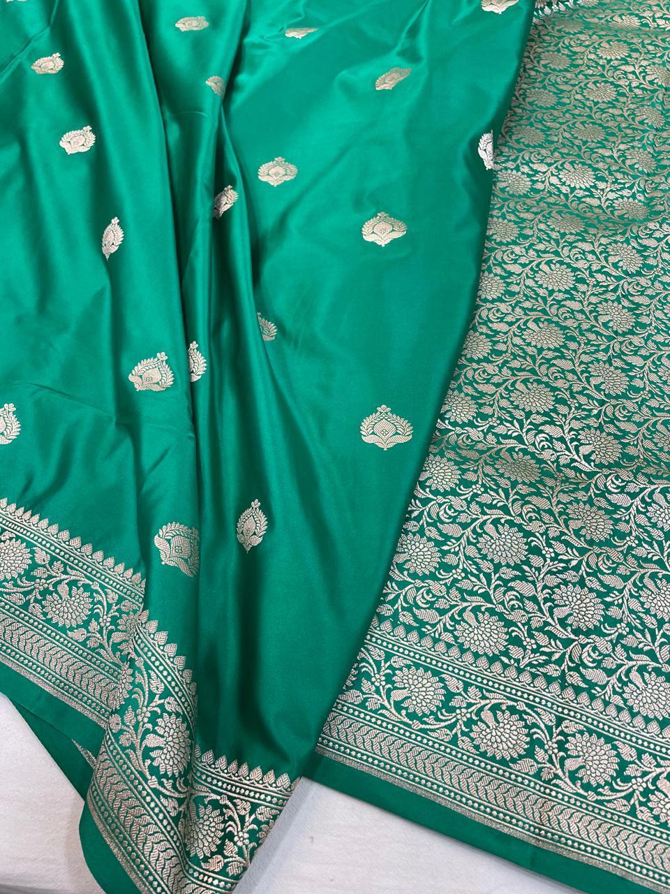 Pure Banarasi Mashru Silk Saree With Zari work