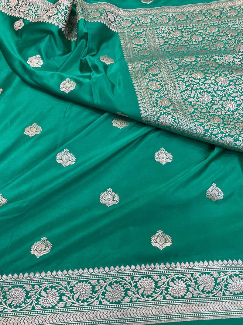 Pure Banarasi Mashru Silk Saree With Zari work