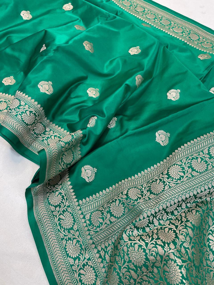 Pure Banarasi Mashru Silk Saree With Zari work