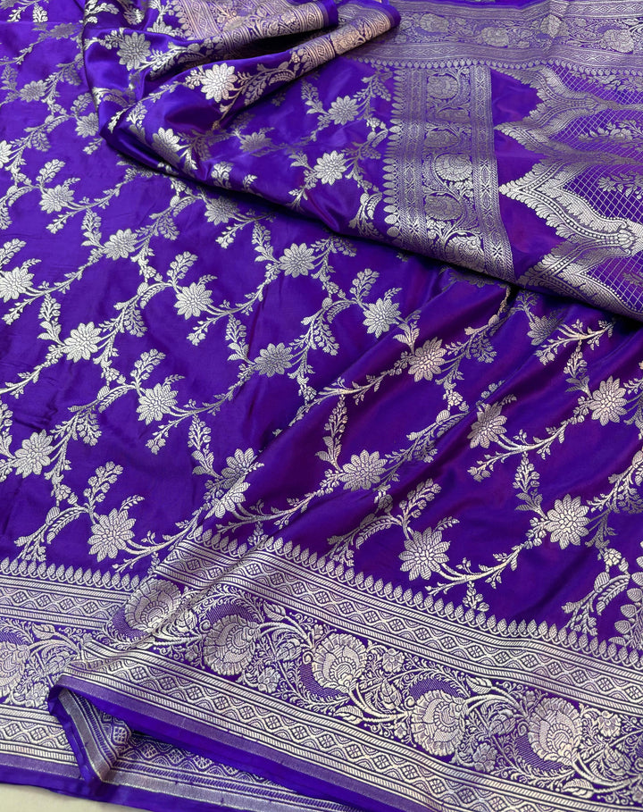 Pure Banarasi Mashru Silk Saree With Zari work