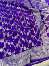 Pure Banarasi Mashru Silk Saree With Zari work