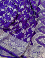 Pure Banarasi Mashru Silk Saree With Zari work