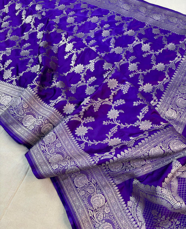 Pure Banarasi Mashru Silk Saree With Zari work