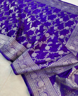 Pure Banarasi Mashru Silk Saree With Zari work