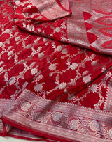 Pure Banarasi Mashru Silk Saree With Zari work