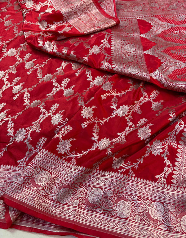 Pure Banarasi Mashru Silk Saree With Zari work