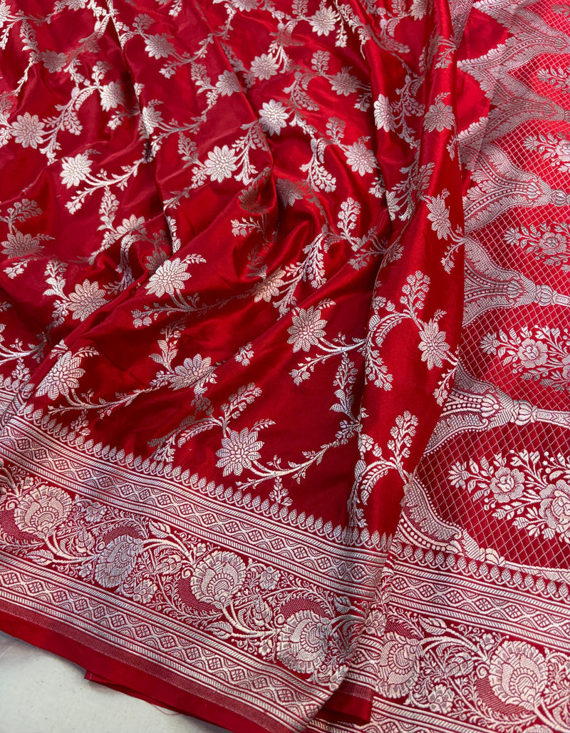 Pure Banarasi Mashru Silk Saree With Zari work