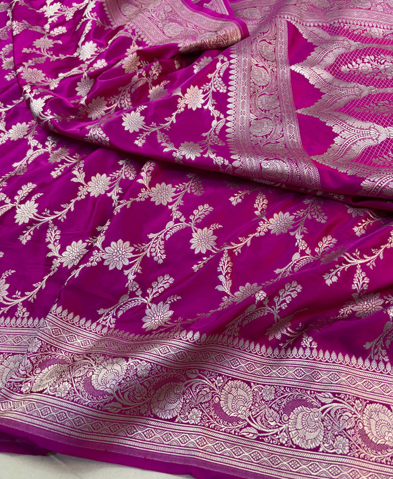 Pure Banarasi Mashru Silk Saree With Zari work