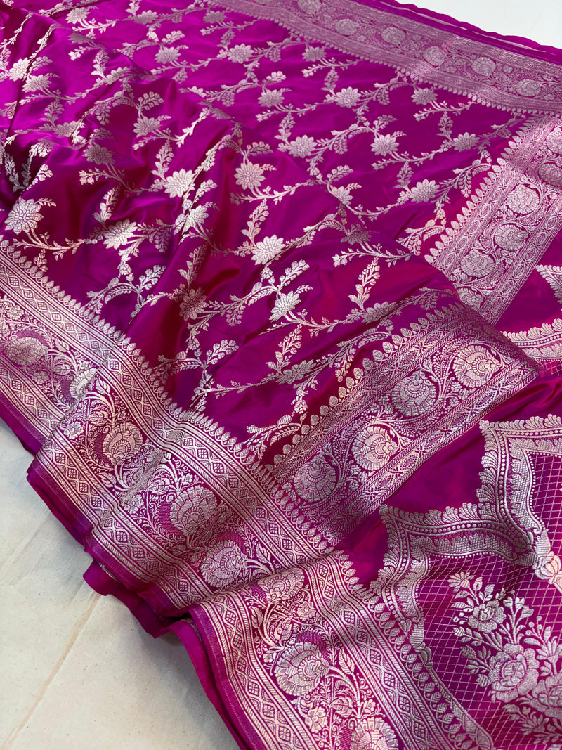 Pure Banarasi Mashru Silk Saree With Zari work