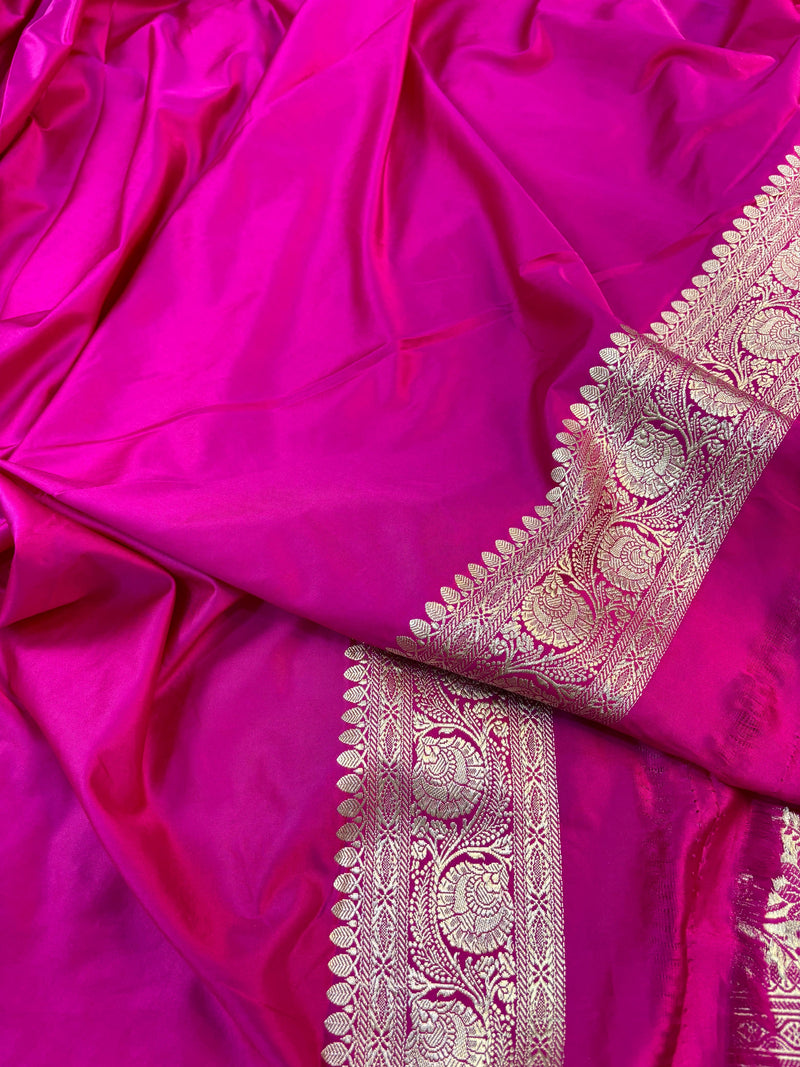 Pure Banarasi Mashru Silk Saree With Zari work