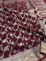 Pure Banarasi Mashru Silk Saree With Zari work