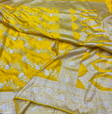 Pure Banarasi Mashru Silk Saree With Zari work