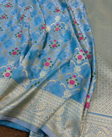 Pure Banarasi Mashru Silk Saree With all over tilfi work