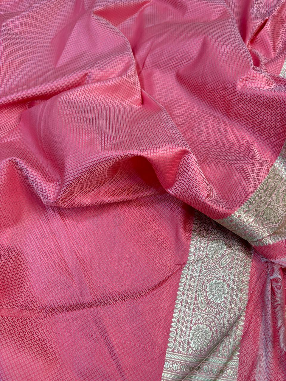 Pure Banarasi Mashru Silk Saree With all over tilfi work