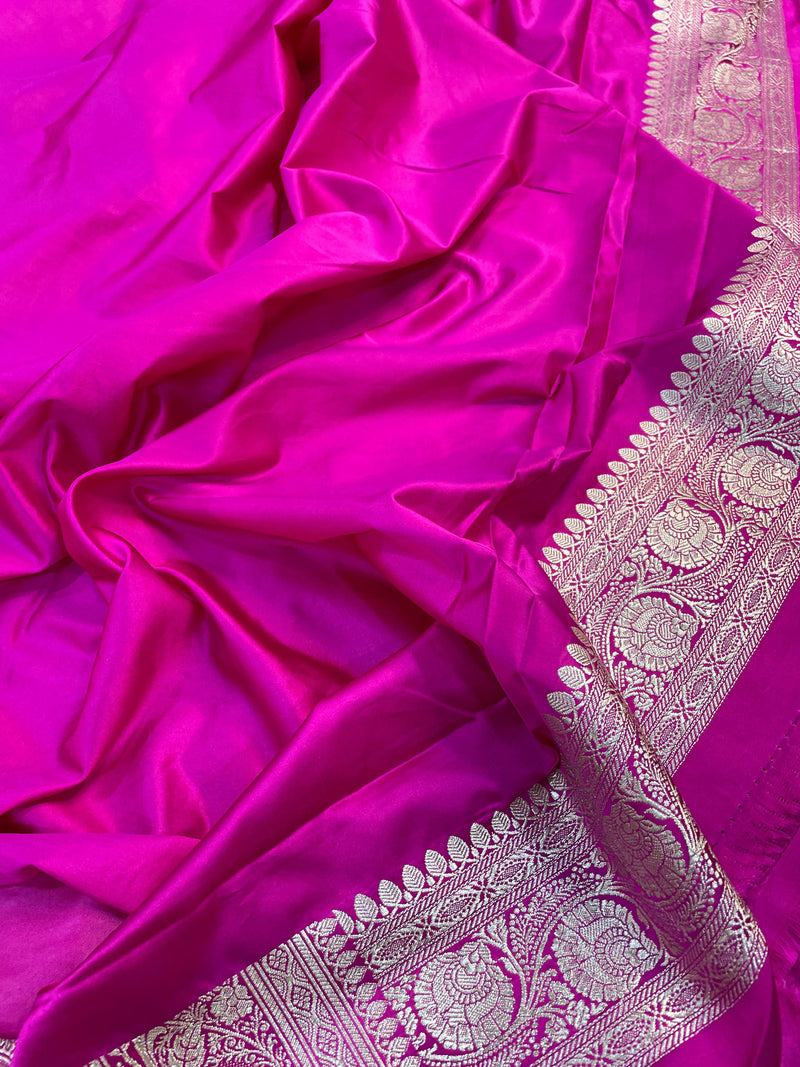 Pure Banarasi Mashru Silk Saree With zari work pallu