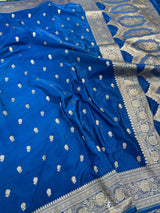 Pure Banarasi Mashru Silk Saree With zari work pallu