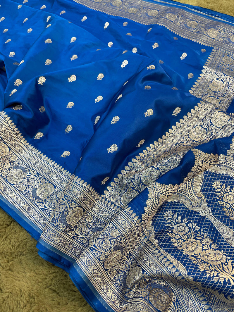 Pure Banarasi Mashru Silk Saree With zari work pallu