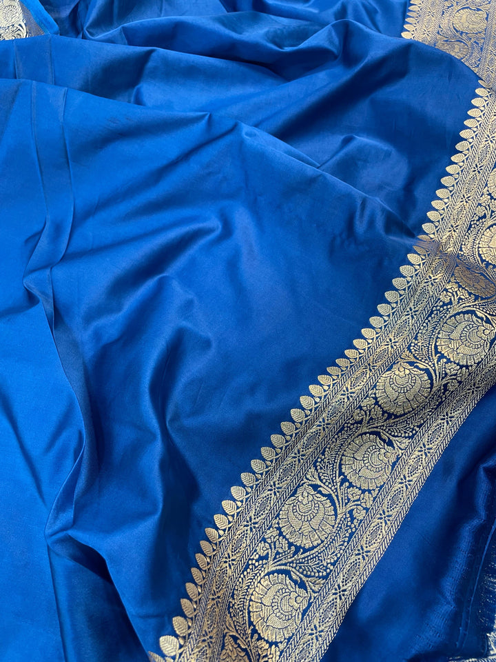 Pure Banarasi Mashru Silk Saree With zari work pallu