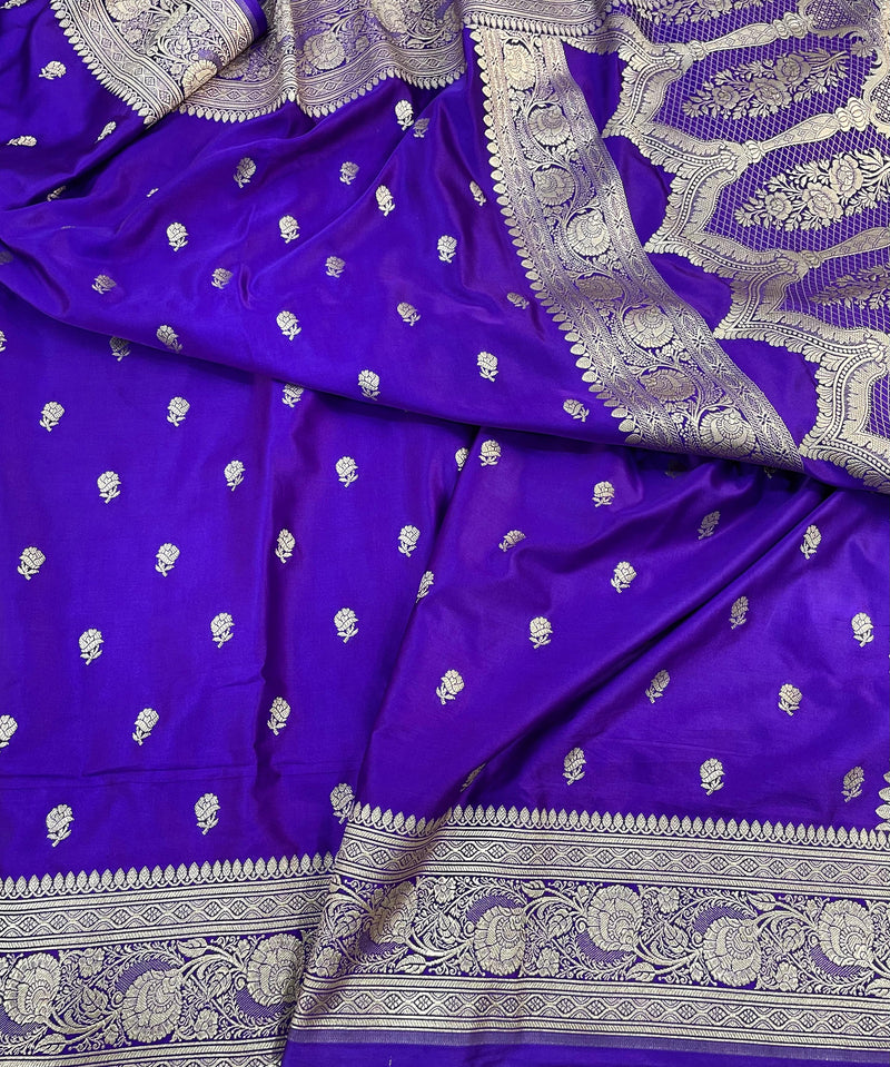 Pure Banarasi Mashru Silk Saree With zari work pallu