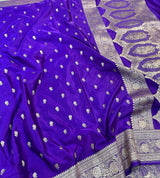 Pure Banarasi Mashru Silk Saree With zari work pallu