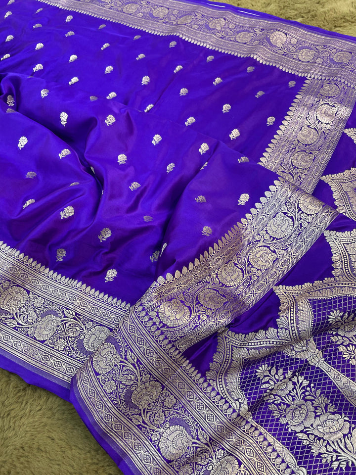 Pure Banarasi Mashru Silk Saree With zari work pallu